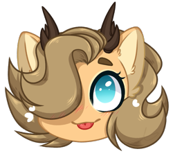 Size: 733x661 | Tagged: safe, artist:purplegrim40, oc, oc only, pony, :p, bust, commission, ear fluff, female, hair over one eye, mare, simple background, smiling, solo, tongue out, transparent background, ych result