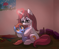 Size: 1800x1500 | Tagged: safe, artist:dawnmistpony, oc, oc only, pony, unicorn, female, male, mother and child, mother and son