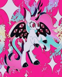 Size: 736x900 | Tagged: safe, artist:stacy_165cut, oc, oc only, alicorn, pony, eyes do not belong there, female, horn, mare, solo, wings