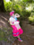 Size: 600x800 | Tagged: safe, artist:tamakatx, pinkie pie, human, g4, 2015, clothes, converse, cosplay, costume, dress, gala dress, irl, irl human, photo, shoes, sneakers, solo