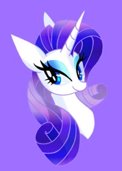 Size: 641x900 | Tagged: safe, artist:stacy_165cut, oc, oc only, pony, unicorn, bust, female, horn, looking at you, mare, purple background, simple background, solo