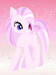 Size: 900x1200 | Tagged: safe, artist:stacy_165cut, cotton candy (g1), earth pony, pony, g1, female, gradient background, mare, pink background, simple background, solo, white background