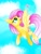 Size: 675x900 | Tagged: safe, artist:stacy_165cut, fluttershy, butterfly, pegasus, pony, g4, cloud, female, looking at something, looking up, mare, outdoors, sky, solo, spread wings, wings