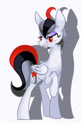 Size: 563x850 | Tagged: safe, artist:stacy_165cut, pegasus, pony, folded wings, lidded eyes, raised hoof, simple background, solo, white background, wings