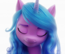 Size: 960x800 | Tagged: safe, screencap, izzy moonbow, pony, unicorn, g5, my little pony: a new generation, spoiler:my little pony: a new generation, eyes closed, fit right in (g5), solo