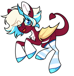 Size: 1600x1661 | Tagged: safe, artist:moonert, oc, oc only, bat pony, pony, :p, bat pony oc, bat wings, chest fluff, clothes, eye clipping through hair, female, hoof polish, mare, simple background, smiling, socks, solo, striped socks, tongue out, transparent background, wings