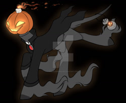 Size: 1024x840 | Tagged: safe, artist:purplegrim40, oc, oc only, pony, black background, clothes, deviantart watermark, halloween, holiday, jack-o-lantern, obtrusive watermark, pumpkin, simple background, smiling, solo, watermark