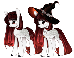 Size: 1280x1013 | Tagged: safe, artist:dammmnation, oc, oc only, earth pony, pony, duo, earth pony oc, eyelashes, female, hat, jewelry, mare, necklace, simple background, smiling, transparent background, witch hat