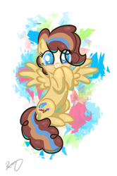 Size: 1532x2302 | Tagged: safe, artist:xcosmicghostx, oc, oc only, pegasus, pony, abstract background, excited, eyelashes, female, mare, pegasus oc, signature, solo, spread wings, wings