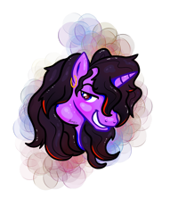 Size: 2032x2662 | Tagged: safe, artist:xcosmicghostx, oc, oc only, pony, unicorn, bust, ear piercing, earring, high res, horn, jewelry, male, piercing, simple background, smiling, smirk, solo, stallion, transparent background, unicorn oc