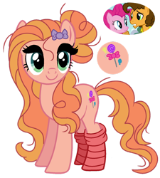 Size: 1280x1421 | Tagged: safe, artist:princess-kitsune-tsu, cheese sandwich, pinkie pie, oc, earth pony, pony, g4, clothes, female, mare, offspring, parent:cheese sandwich, parent:pinkie pie, parents:cheesepie, simple background, socks, transparent background
