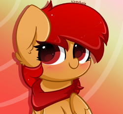 Size: 2800x2600 | Tagged: safe, artist:kittyrosie, oc, oc only, oc:epiclper, pegasus, pony, bandana, blushing, commission, ear fluff, high res, pegasus oc, solo