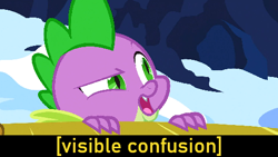 Size: 512x288 | Tagged: safe, artist:kosmo, edit, edited screencap, screencap, spike, dragon, g4, winter wrap up, meme, solo, visible confusion