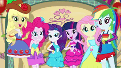 Size: 1920x1080 | Tagged: safe, screencap, apple bloom, applejack, fluttershy, pinkie pie, rainbow dash, rarity, sci-twi, scootaloo, scribble dee, sunset shimmer, sweetie belle, twilight sparkle, human, a photo booth story, coinky-dink world, equestria girls, g4, leaping off the page, mad twience, monday blues, my little pony equestria girls: summertime shorts, raise this roof, shake things up!, steps of pep, the art of friendship, the canterlot movie club, ^^, absurd file size, animated, applejack's hat, balloon, bare shoulders, belt, boots, bracelet, canterlot high, clothes, converse, cowboy boots, cowboy hat, cutie mark crusaders, cutie mark on clothes, denim, denim skirt, discovery family, discovery family logo, drum kit, drums, drumsticks, electric guitar, eyes closed, facebook, fake wings, fall formal outfits, female, fingerless gloves, food, glasses, gloves, grin, guitar, hairpin, hat, humane five, humane seven, humane six, jacket, jewelry, leather, leather jacket, logo, male, megaphone, microphone, musical instrument, open mouth, open smile, popcorn, promo, shoes, skirt, sleeveless, smiling, sound, strapless, tambourine, text, twilight ball dress, wall of tags, webm