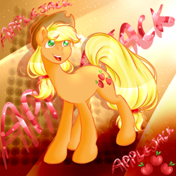 Size: 1000x1000 | Tagged: safe, artist:henyoki, applejack, earth pony, pony, g4, female, solo