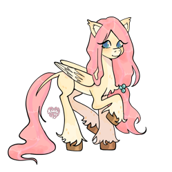 Size: 3500x3508 | Tagged: safe, artist:moonbnuuy, fluttershy, pegasus, pony, g4, colored pupils, female, high res, mare, missing cutie mark, simple background, solo, transparent background, unshorn fetlocks