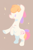 Size: 226x347 | Tagged: safe, artist:bananasmores, light heart, earth pony, pony, g2, brown background, dot eyes, female, mare, minimalist, no nose, rearing, simple background, smiling, solo, sparkles