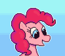 Size: 990x850 | Tagged: safe, artist:dhumla, pinkie pie, earth pony, pony, g4, fanart, female, icon, open mouth, open smile, pixel art, smiling, solo