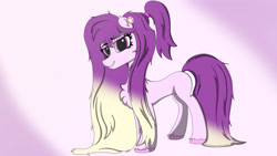 Size: 3840x2160 | Tagged: safe, artist:straighttothepointstudio, oc, earth pony, pony, 4k, chest fluff, concave belly, digital art, female, flower, flower in hair, gradient mane, gradient tail, hair physics, hair tie, high res, hoof fluff, long hair, long mane, looking at you, mane physics, mare, slender, smiling, smiling at you, solo, tail, thin, two toned mane, unshorn fetlocks