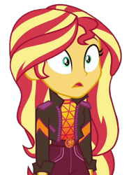 Size: 758x1024 | Tagged: safe, artist:fireluigi29, edit, edited screencap, screencap, sunset shimmer, human, equestria girls, g4, background removed, female, not a vector, open mouth, simple background, solo, transparent background