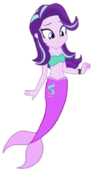 Size: 547x1024 | Tagged: safe, artist:fireluigi29, starlight glimmer, human, mermaid, equestria girls, g4, belly button, female, fish tail, mermaid tail, mermaidized, mermay, simple background, solo, species swap, tail, transparent background
