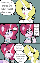 Size: 1100x1700 | Tagged: safe, artist:chelseawest, oc, oc:gleaming grace, oc:mi amore rose heart, alicorn, pony, comic:dream meeting, alicorn oc, comic, duo, duo female, female, horn, interdimensional siblings, offspring, parent:oc:shimmering glow, parent:oc:silk tie, parent:princess flurry heart, parents:canon x oc, petalverse, wings