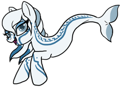 Size: 750x536 | Tagged: safe, artist:ahernstables, oc, oc only, merpony, pony, seapony (g4), cute, female, fish tail, flowing mane, gray eyes, lidded eyes, looking at you, mare, open mouth, open smile, ponified, seaponified, simple background, smiling, smiling at you, solo, species swap, swimming, tail, transparent background