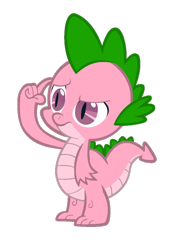 Size: 750x1066 | Tagged: safe, artist:foxyfell1337, spike, spike (g1), dragon, g1, g4, confused, g1 to g4, generation leap, simple background, solo, transparent background
