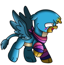 Size: 1729x1751 | Tagged: safe, artist:beesmeliss, gallus, griffon, g4, chibi, pride flag, simple background, solo, transparent background