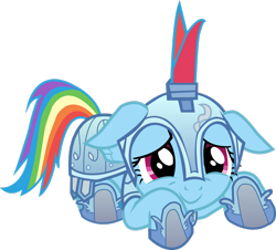 Size: 2577x2327 | Tagged: safe, artist:tiredbrony, rainbow dash, pegasus, pony, g4, armor, crystal guard armor, female, floppy ears, high res, mare, simple background, solo, transparent background, vector