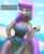 Size: 2489x3000 | Tagged: safe, artist:maàra djayt, boulder (pet), maud pie, anthro, beach, cameltoe, clothes, female, one-piece swimsuit, solo, swimsuit, thigh gap, wide hips