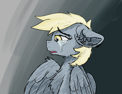 Size: 1808x1401 | Tagged: safe, artist:reddthebat, derpy hooves, pegasus, pony, chest fluff, crying, ear fluff, sad, solo, wings