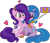 Size: 3149x2739 | Tagged: safe, artist:starcollider, izzy moonbow, pipp petals, pegasus, pony, unicorn, g5, .svg available, adorapipp, cute, duo, female, grin, happy, heart, high res, mare, phone, selfie, selfie stick, simple background, sitting, smiling, svg, transparent background, vector