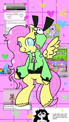 Size: 1080x1920 | Tagged: safe, artist:duckchip, fluttershy, pinkie pie, pegasus, pony, antonymph, cutiemarks (and the things that bind us), vylet pony, g4, aesthetics, drawing, fluttgirshy, gir, homestuck, implied pinkie pie, internet, invader zim, nintendo ds, pictochat, pokémon, screenshots, simple background, solo, symbol, webcore