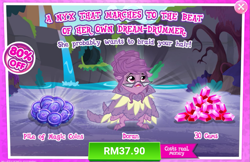 Size: 1039x674 | Tagged: safe, gameloft, idw, doran, nyx (moon creatures), g4, advertisement, costs real money, gem, idw showified, introduction card, magic coins, sale