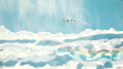 Size: 4978x2800 | Tagged: safe, artist:axelp, rainbow dash, pegasus, pony, g4, cloud, sky, vector