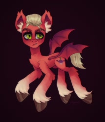 Size: 1762x2048 | Tagged: safe, artist:p0nyplanet, sprout cloverleaf, bat pony, pony, g5, bat ponified, male, race swap, solo, stallion