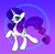 Size: 876x850 | Tagged: safe, artist:stacy_165cut, rarity, pony, unicorn, g4, blue background, female, gradient background, horn, looking at you, mare, profile, purple background, raised hoof, simple background, solo