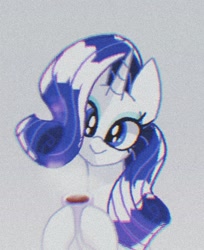 Size: 694x850 | Tagged: safe, artist:stacy_165cut, rarity, pony, unicorn, g4, drink, female, hoof hold, horn, looking at you, mare, simple background, solo, white background