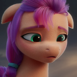 Size: 800x800 | Tagged: safe, screencap, sunny starscout, earth pony, pony, g5, my little pony: a new generation, spoiler:my little pony: a new generation, cropped, female, floppy ears, mare, sad, solo, sunny sadscout