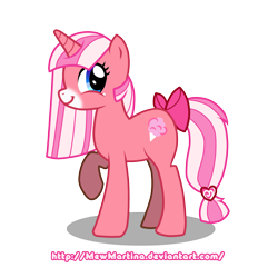 Size: 2000x2000 | Tagged: safe, artist:churobu, oc, oc only, pony, unicorn, bow, eyelashes, high res, horn, raised hoof, simple background, smiling, solo, tail, tail bow, transparent background, unicorn oc