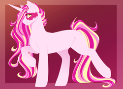 Size: 1800x1300 | Tagged: safe, artist:purplegrim40, oc, oc only, pony, unicorn, abstract background, female, horn, mare, raised hoof, solo, unicorn oc