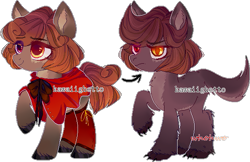 Size: 593x384 | Tagged: safe, artist:kawaiighetto, oc, oc only, hengstwolf, pony, werewolf, base used, chest fluff, cloak, clothes, duo, simple background, smiling, transparent background