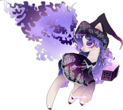 Size: 666x593 | Tagged: safe, artist:kawaiighetto, oc, oc only, earth pony, pony, base used, book, clothes, earth pony oc, female, hat, looking back, magic, mare, simple background, smiling, solo, telekinesis, transparent background, witch hat