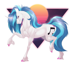 Size: 1143x1000 | Tagged: safe, artist:dementra369, dj pon-3, vinyl scratch, horse, pony, unicorn, g4, hoers, simple background, solo, unshorn fetlocks, white background