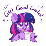 Size: 2048x2048 | Tagged: safe, artist:sunny berry, twilight sparkle, alicorn, cute, happy, open mouth, open smile, paper, simple background, smiling, solo, stars, test, twiabetes, twilight sparkle (alicorn), white background