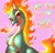 Size: 2920x2778 | Tagged: safe, artist:chilif, tianhuo (tfh), dragon, hybrid, longma, them's fightin' herds, community related, female, fire, fire breath, high res, mane of fire, open mouth, pink background, pun, simple background, solo, tail, tail of fire