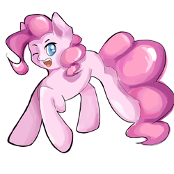 Size: 1600x1600 | Tagged: safe, artist:wimple, pinkie pie, earth pony, pony, g4, female, one eye closed, simple background, solo, white background, wink