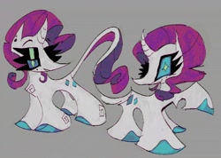 Size: 2662x1892 | Tagged: safe, artist:tamparties, rarity, pony, unicorn, g4, curved horn, female, horn, leonine tail, mare, solo, tail