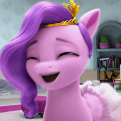 Size: 600x600 | Tagged: safe, screencap, pipp petals, pegasus, pony, g5, my little pony: make your mark, my little pony: make your mark chapter 1, spoiler:my little pony: make your mark, adorapipp, animated, cropped, cute, excited, female, gif, happy, mare, smiling, solo